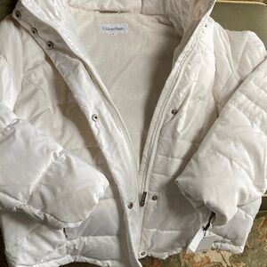 Calvin Klein Cream White Quilted Puffer Jacket